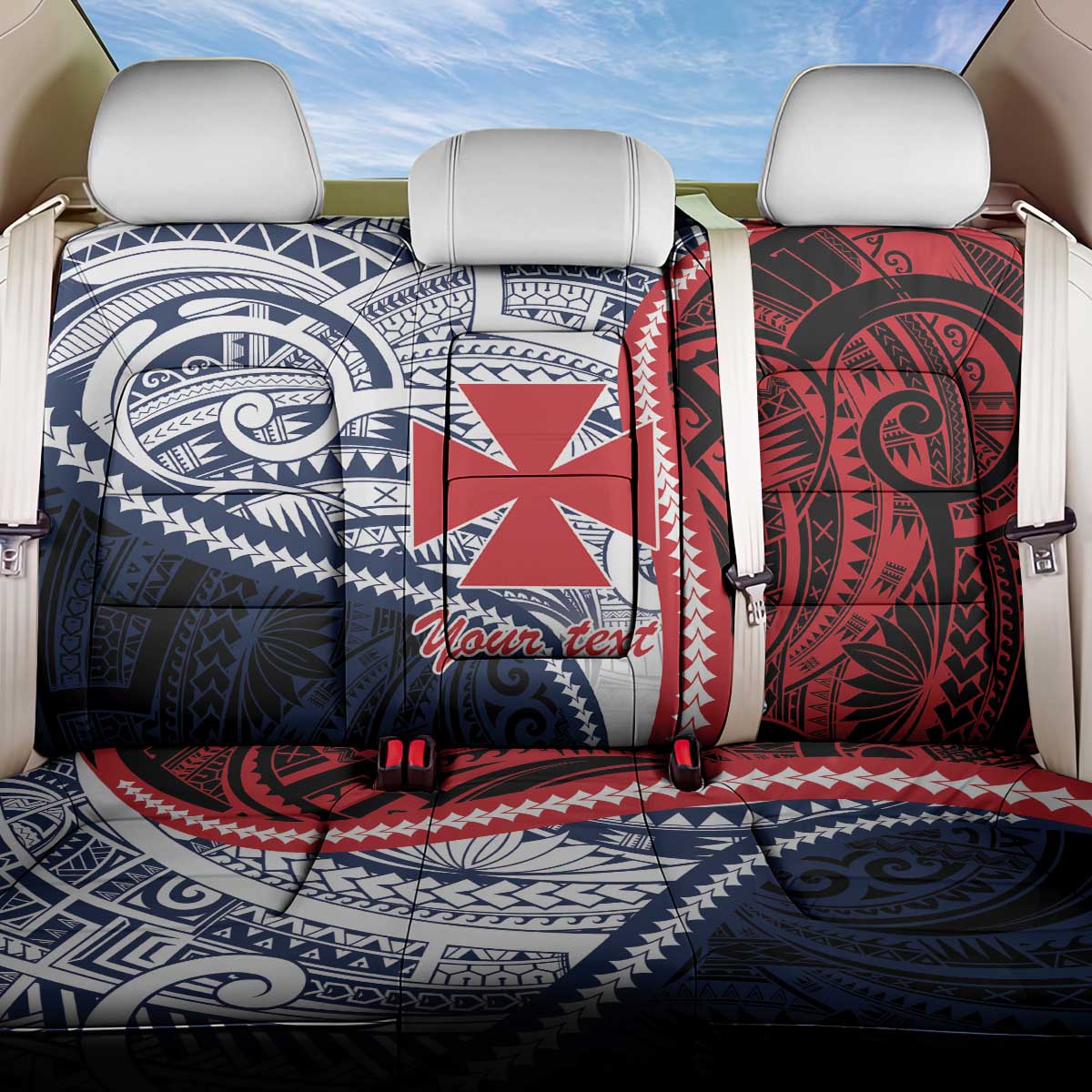 Kingdom of Uvea 1860-1886 Personalized Back Car Seat Cover Wallis and Futuna Polynesian Tribal Pattern