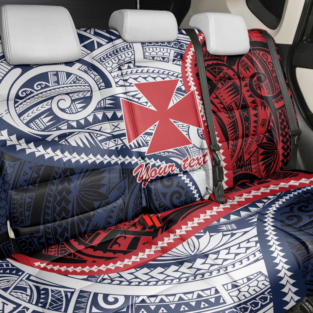 Kingdom of Uvea 1860-1886 Personalized Back Car Seat Cover Wallis and Futuna Polynesian Tribal Pattern