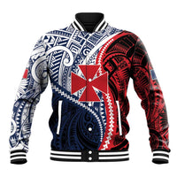 Kingdom of Uvea 1860-1886 Personalized Baseball Jacket Wallis and Futuna Polynesian Tribal Pattern LT9 Unisex Red - Polynesian Pride
