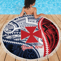 Kingdom of Uvea 1860-1886 Personalized Beach Blanket Wallis and Futuna Polynesian Tribal Pattern