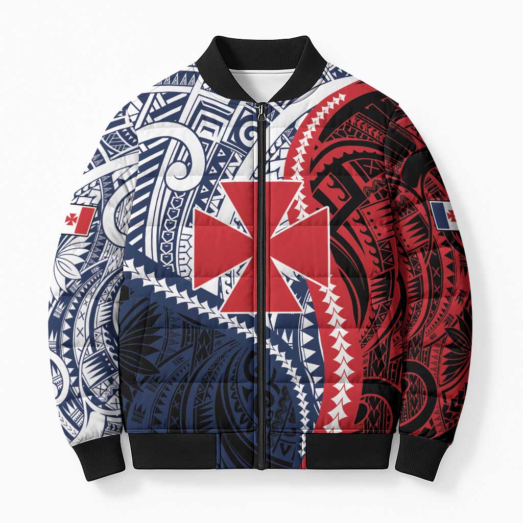 Kingdom of Uvea 1860-1886 Personalized Bomber Puffer Jacket Wallis and Futuna Polynesian Tribal Pattern - Polynesian Pride
