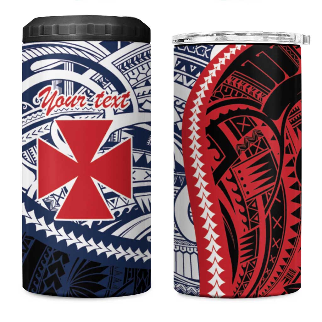 Kingdom of Uvea 1860-1886 Personalized 4 in 1 Can Cooler Tumbler Wallis and Futuna Polynesian Tribal Pattern