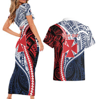Kingdom of Uvea 1860-1886 Personalized Couples Matching Short Sleeve Bodycon Dress and Hawaiian Shirt Wallis and Futuna Polynesian Tribal Pattern