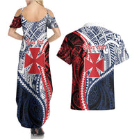 Kingdom of Uvea 1860-1886 Personalized Couples Matching Summer Maxi Dress and Hawaiian Shirt Wallis and Futuna Polynesian Tribal Pattern