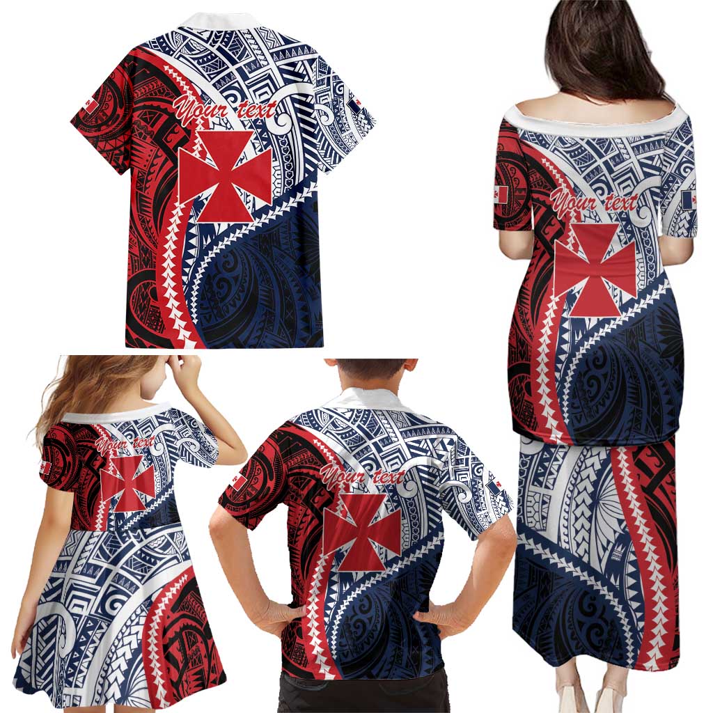 Kingdom of Uvea 1860-1886 Personalized Family Matching Puletasi and Hawaiian Shirt Wallis and Futuna Polynesian Tribal Pattern