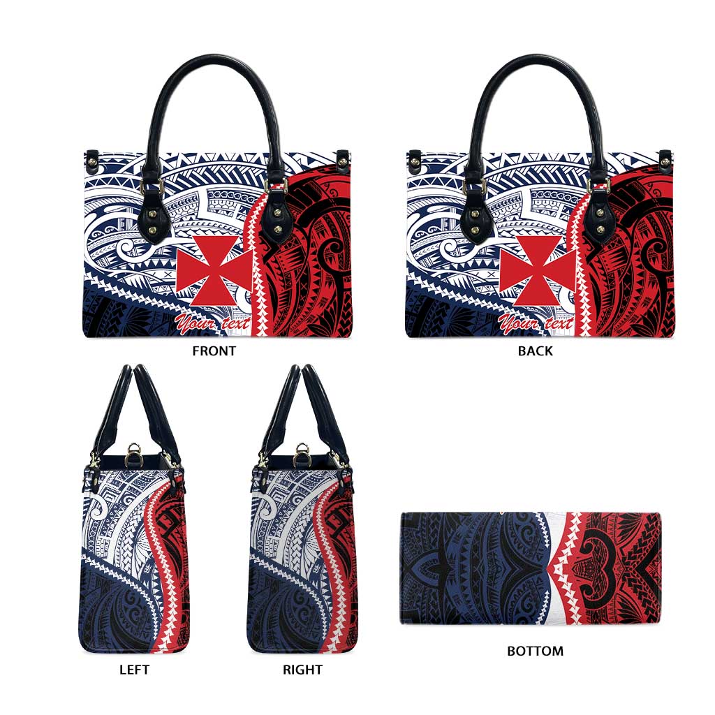 Kingdom of Uvea 1860-1886 Personalized Leather Bag Wallis and Futuna Polynesian Tribal Pattern - Polynesian Pride