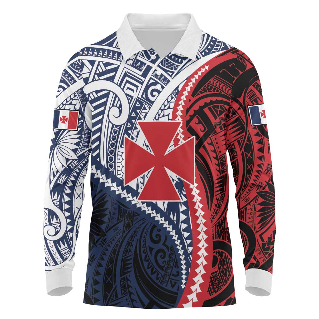 Kingdom of Uvea 1860-1886 Personalized Long Sleeve Polo Shirt Wallis and Futuna Polynesian Tribal Pattern