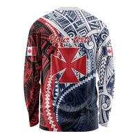 Kingdom of Uvea 1860-1886 Personalized Long Sleeve Shirt Wallis and Futuna Polynesian Tribal Pattern LT9 - Polynesian Pride