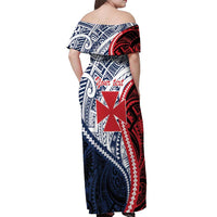 Kingdom of Uvea 1860-1886 Personalized Off Shoulder Maxi Dress Wallis and Futuna Polynesian Tribal Pattern LT9 - Polynesian Pride