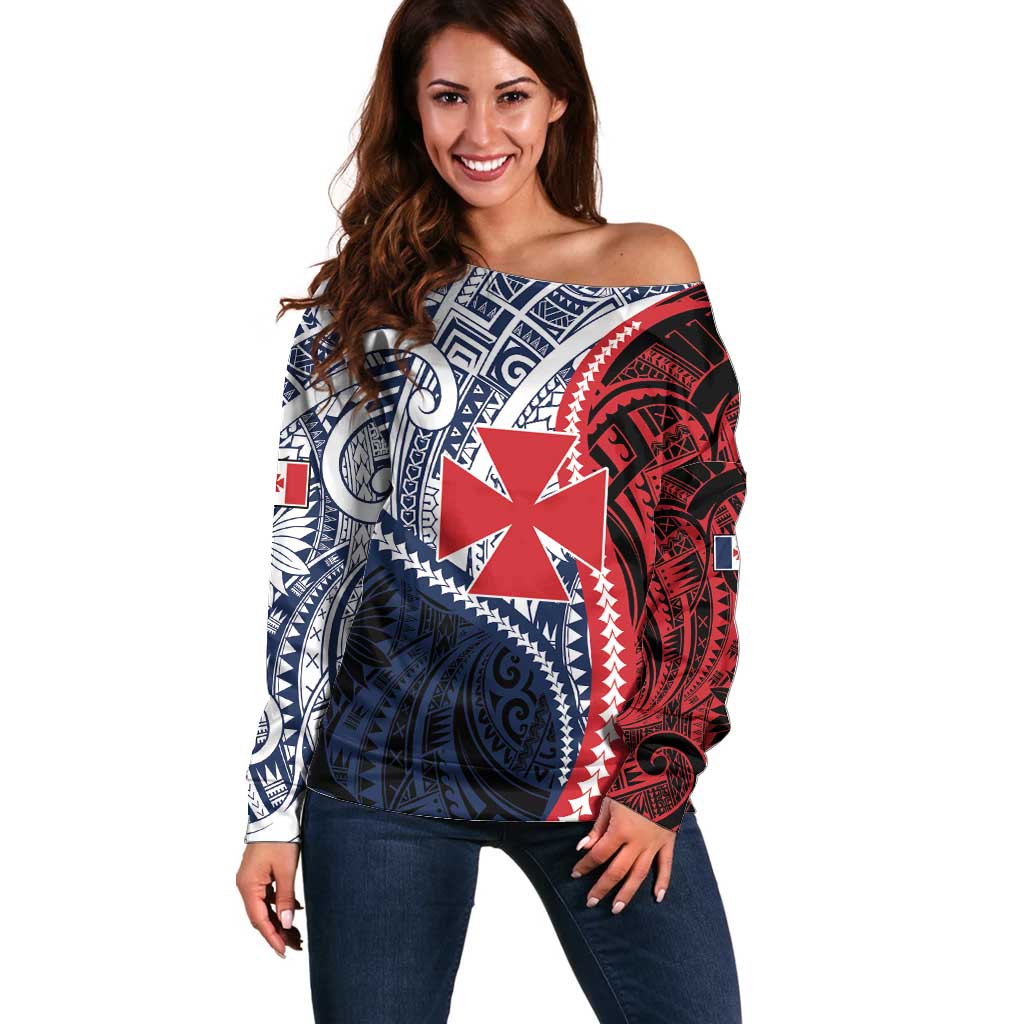 Kingdom of Uvea 1860-1886 Personalized Off Shoulder Sweater Wallis and Futuna Polynesian Tribal Pattern