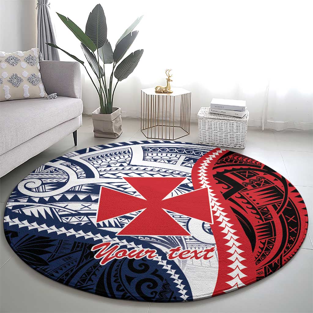 Kingdom of Uvea 1860-1886 Personalized Round Carpet Wallis and Futuna Polynesian Tribal Pattern