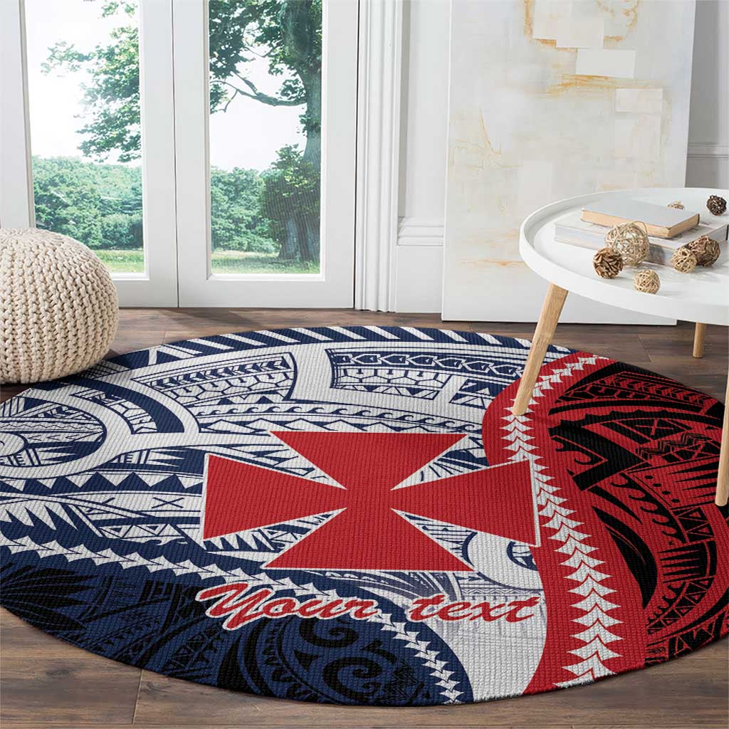 Kingdom of Uvea 1860-1886 Personalized Round Carpet Wallis and Futuna Polynesian Tribal Pattern