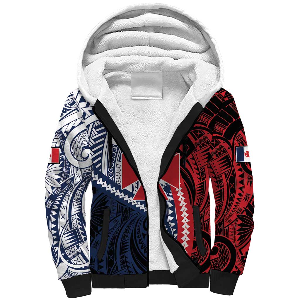 Kingdom of Uvea 1860-1886 Personalized Sherpa Hoodie Wallis and Futuna Polynesian Tribal Pattern