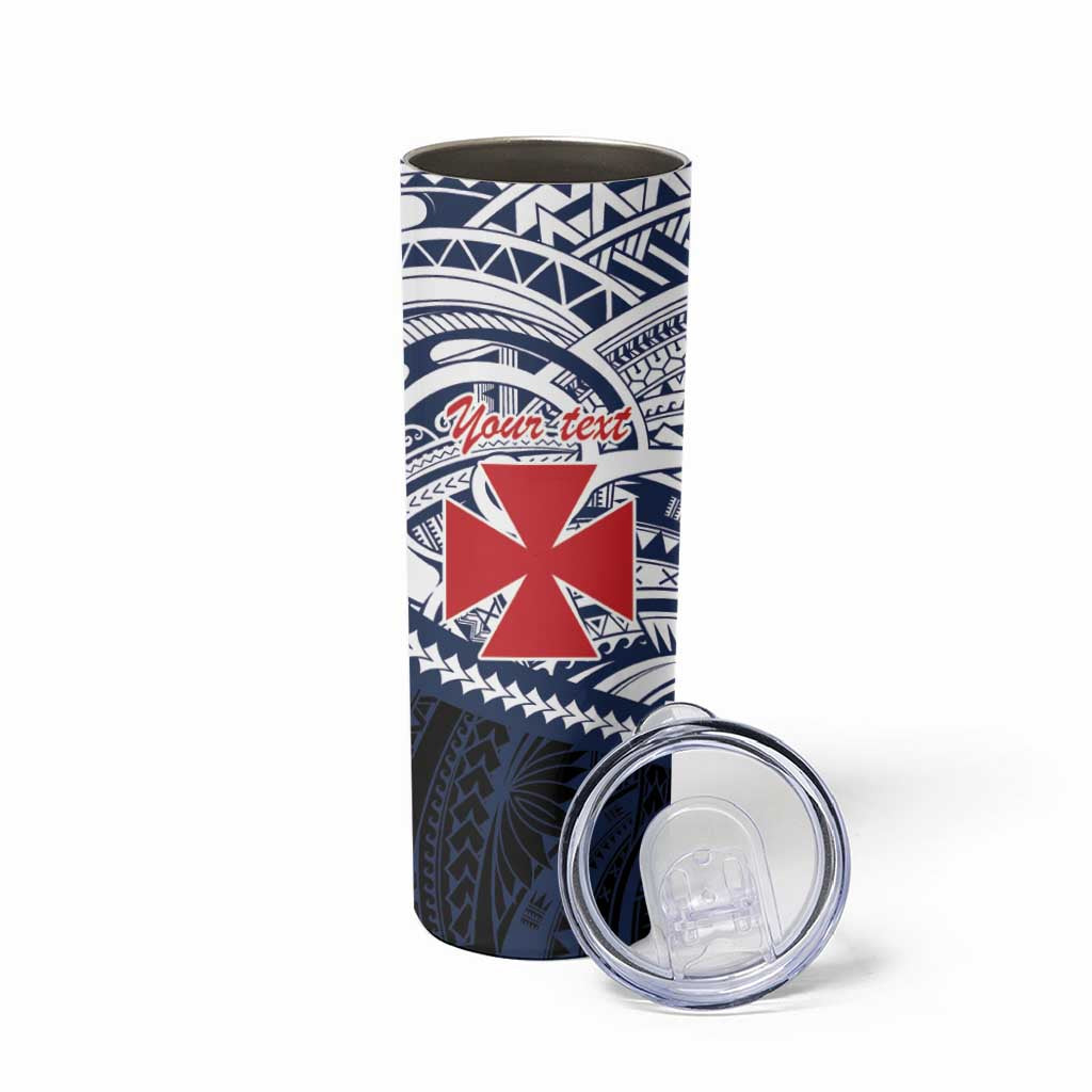 Kingdom of Uvea 1860-1886 Personalized Skinny Tumbler Wallis and Futuna Polynesian Tribal Pattern