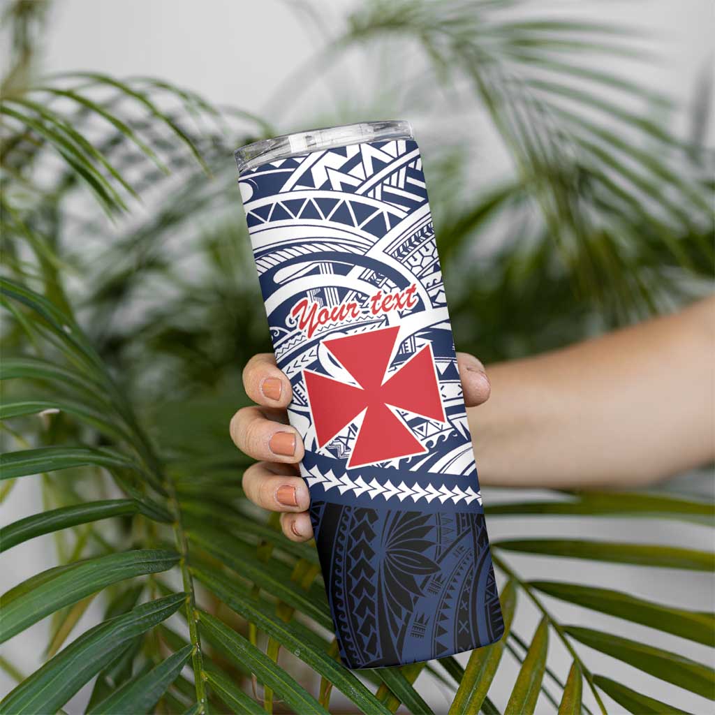 Kingdom of Uvea 1860-1886 Personalized Skinny Tumbler Wallis and Futuna Polynesian Tribal Pattern
