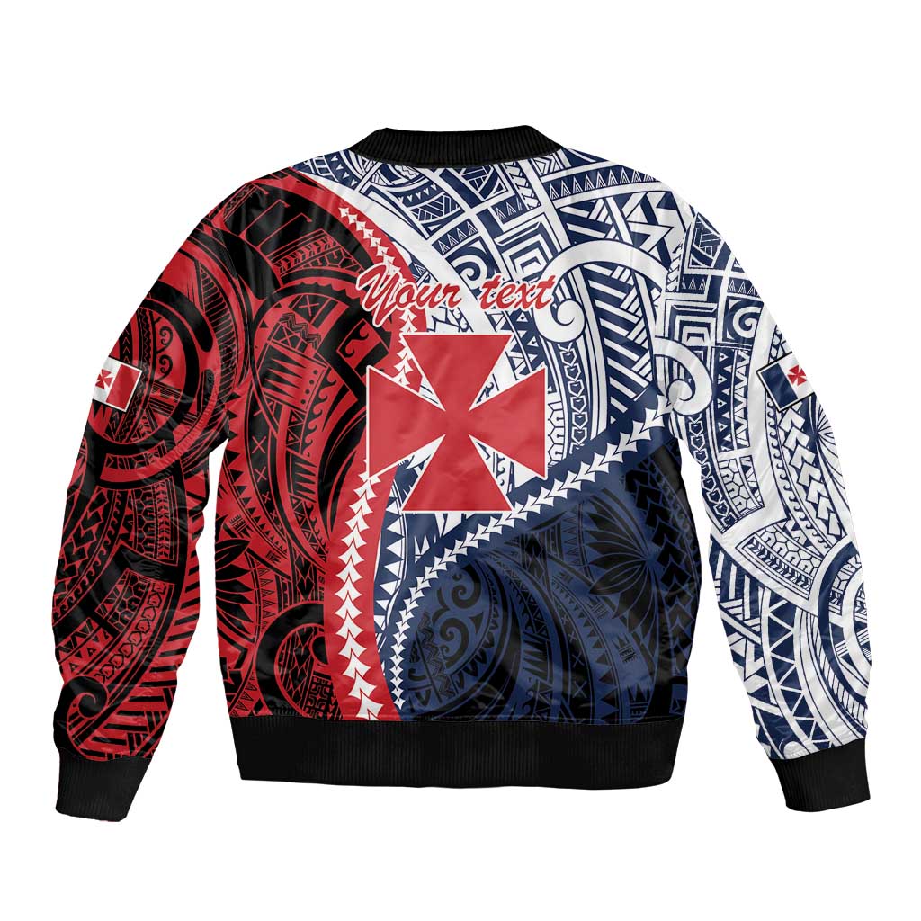 Kingdom of Uvea 1860-1886 Personalized Sleeve Zip Bomber Jacket Wallis and Futuna Polynesian Tribal Pattern