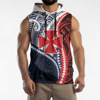 Kingdom of Uvea 1860-1886 Personalized Sleeveless Hoodie Wallis and Futuna Polynesian Tribal Pattern - Polynesian Pride