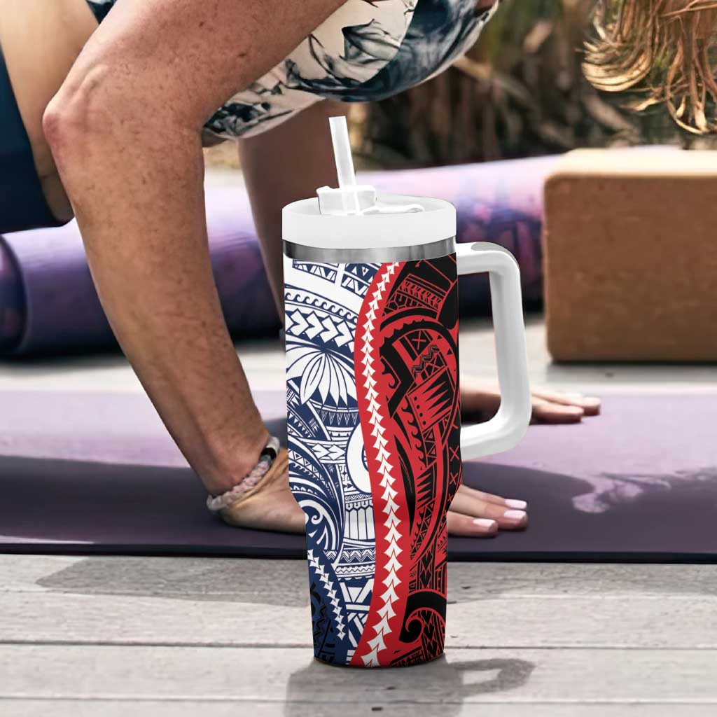 Kingdom of Uvea 1860-1886 Personalized Tumbler With Handle Wallis and Futuna Polynesian Tribal Pattern