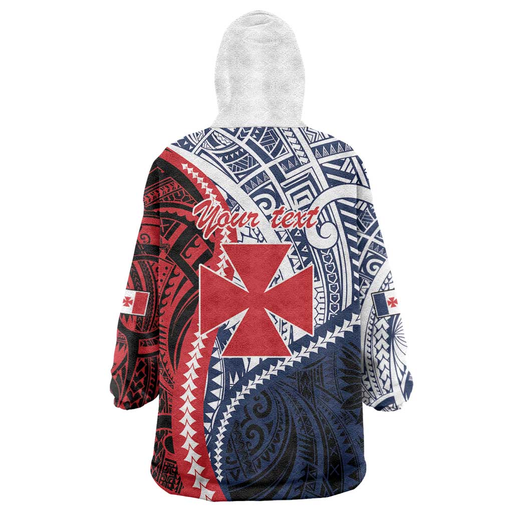 Kingdom of Uvea 1860-1886 Personalized Wearable Blanket Hoodie Wallis and Futuna Polynesian Tribal Pattern