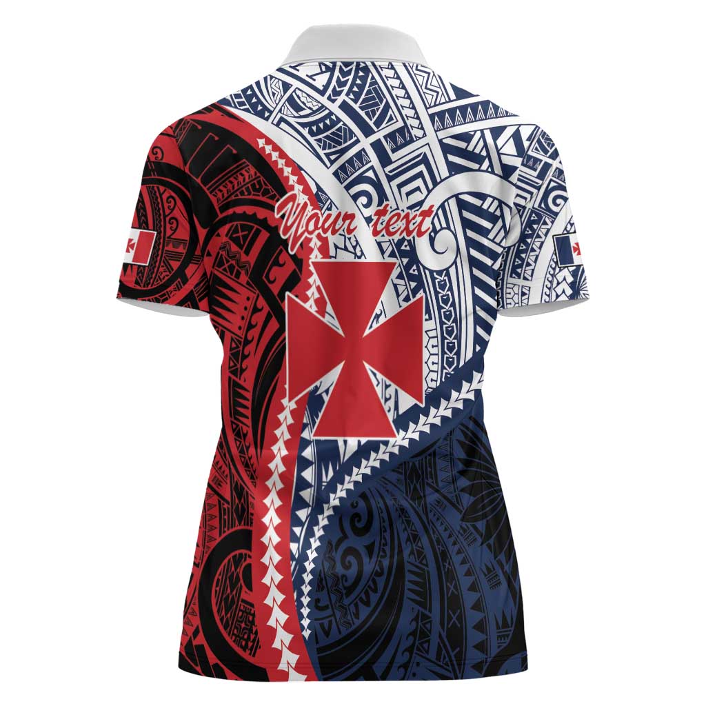 Kingdom of Uvea 1860-1886 Personalized Women Polo Shirt Wallis and Futuna Polynesian Tribal Pattern