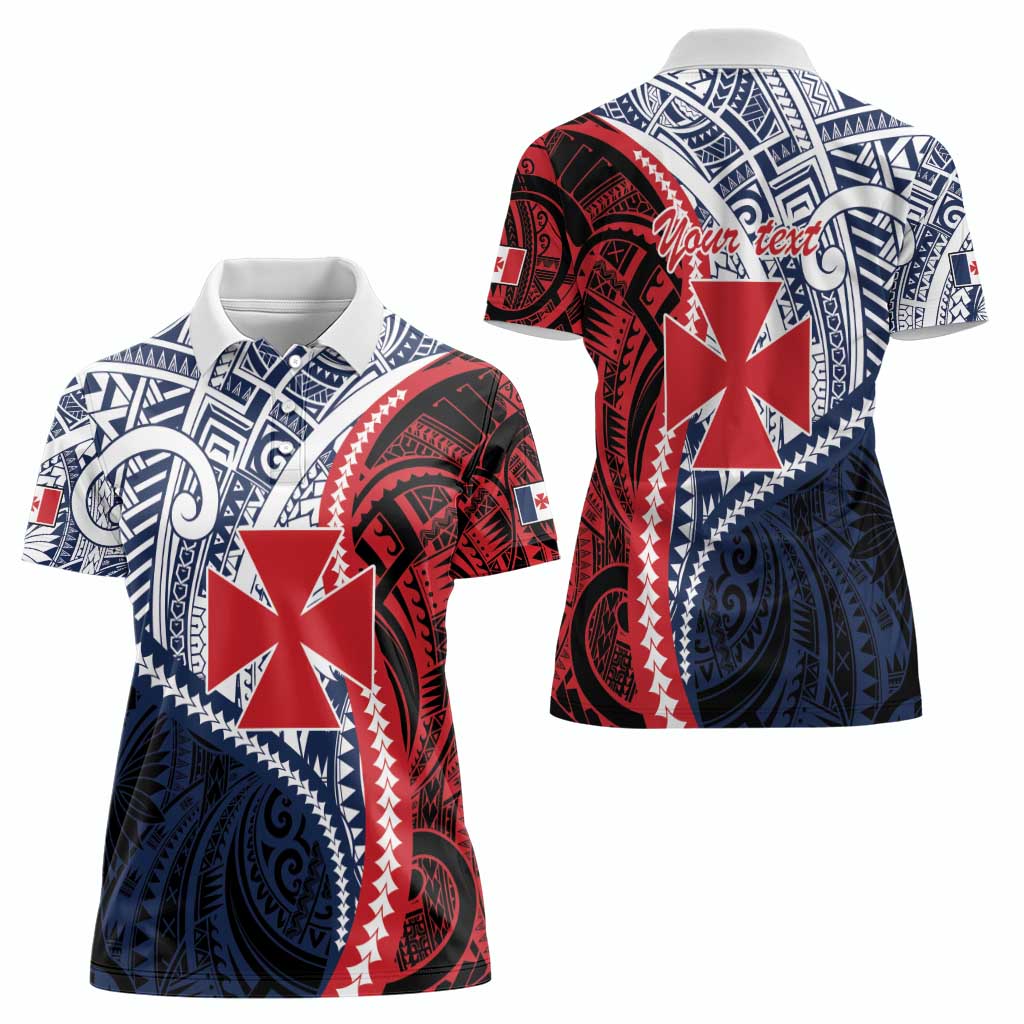 Kingdom of Uvea 1860-1886 Personalized Women Polo Shirt Wallis and Futuna Polynesian Tribal Pattern