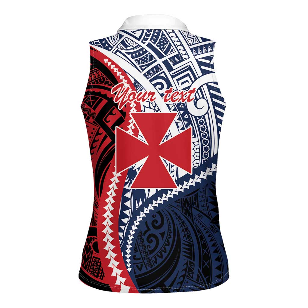 Kingdom of Uvea 1860-1886 Personalized Women Sleeveless Polo Shirt Wallis and Futuna Polynesian Tribal Pattern