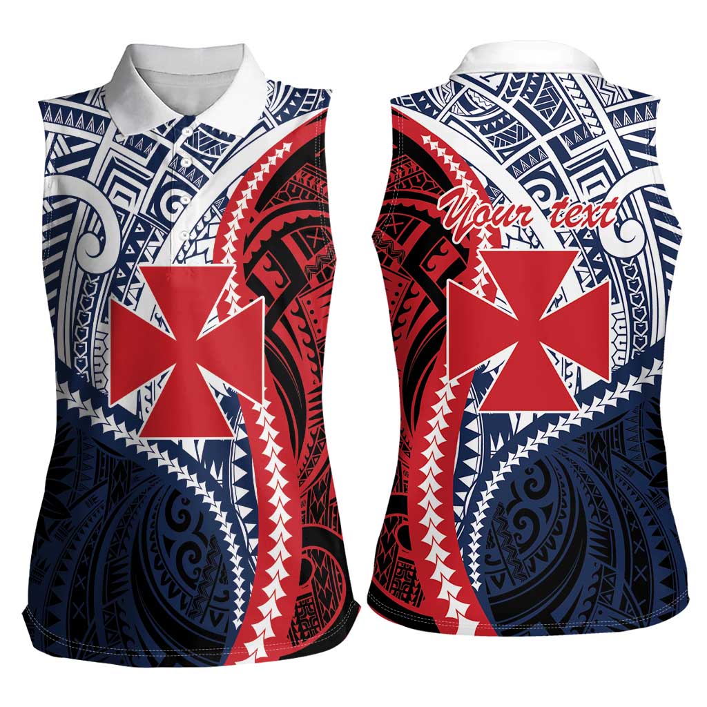 Kingdom of Uvea 1860-1886 Personalized Women Sleeveless Polo Shirt Wallis and Futuna Polynesian Tribal Pattern