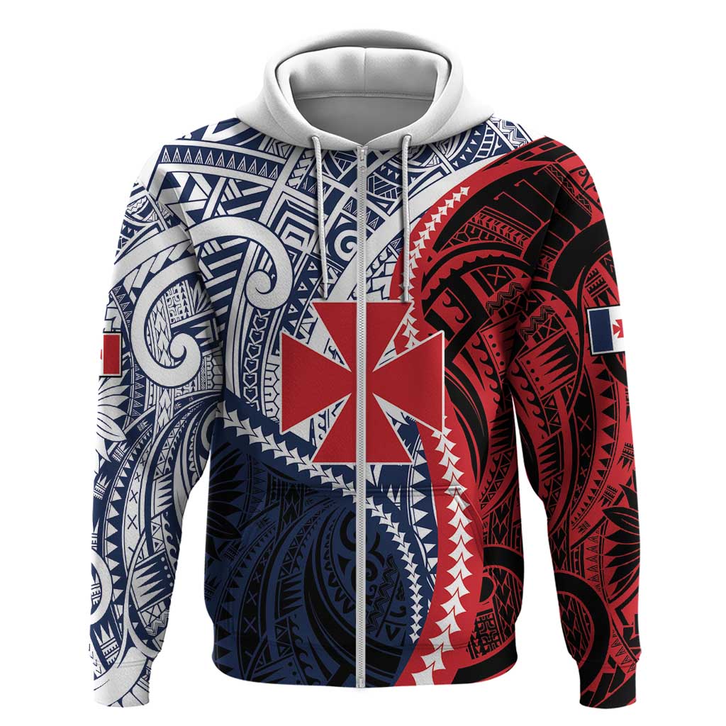 Kingdom of Uvea 1860-1886 Personalized Zip Hoodie Wallis and Futuna Polynesian Tribal Pattern LT9 Zip Hoodie Red - Polynesian Pride