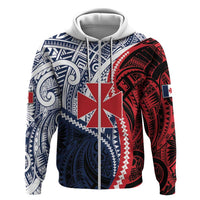 Kingdom of Uvea 1860-1886 Personalized Zip Hoodie Wallis and Futuna Polynesian Tribal Pattern LT9 Zip Hoodie Red - Polynesian Pride