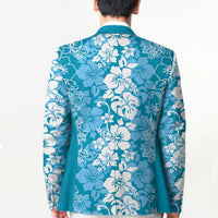 Hawaiian Lei Day Blazer Blue Hibiscus Flowers Lei Art - Polynesian Pride
