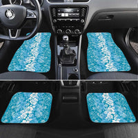 Hawaiian Lei Day Car Mats Blue Hibiscus Flowers Lei Art
