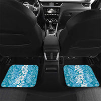 Hawaiian Lei Day Car Mats Blue Hibiscus Flowers Lei Art