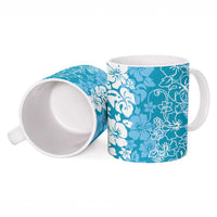 Hawaiian Lei Day Ceramic Mug Blue Hibiscus Flowers Lei Art - Polynesian Pride