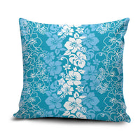 Hawaiian Lei Day Pillow Cover Blue Hibiscus Flowers Lei Art - Polynesian Pride