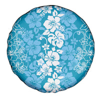 Hawaiian Lei Day Spare Tire Cover Blue Hibiscus Flowers Lei Art
