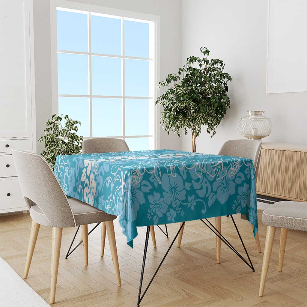 Hawaiian Lei Day Tablecloth Blue Hibiscus Flowers Lei Art LT9 - Polynesian Pride