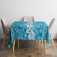 Hawaiian Lei Day Tablecloth Blue Hibiscus Flowers Lei Art LT9 - Polynesian Pride