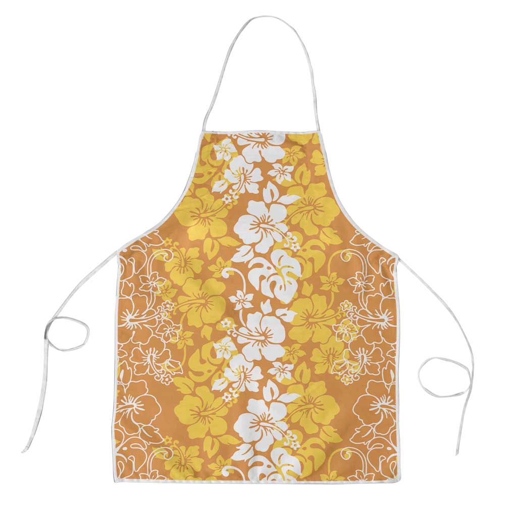 Hawaiian Lei Day Apron Gold Hibiscus Flowers Lei Art - Polynesian Pride