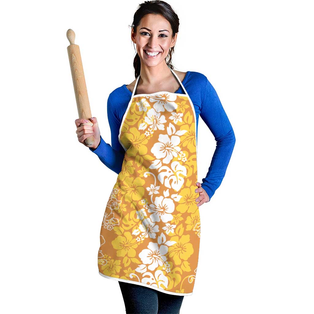 Hawaiian Lei Day Apron Gold Hibiscus Flowers Lei Art - Polynesian Pride