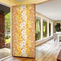 Hawaiian Lei Day Door Cover Gold Hibiscus Flowers Lei Art - Polynesian Pride