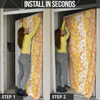 Hawaiian Lei Day Door Cover Gold Hibiscus Flowers Lei Art - Polynesian Pride