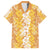 Hawaiian Lei Day Family Matching Off Shoulder Maxi Dress and Hawaiian Shirt Gold Hibiscus Flowers Lei Art