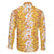 Hawaiian Lei Day Family Matching Off Shoulder Maxi Dress and Hawaiian Shirt Gold Hibiscus Flowers Lei Art