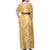 Hawaiian Lei Day Family Matching Off Shoulder Maxi Dress and Hawaiian Shirt Gold Hibiscus Flowers Lei Art