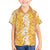 Hawaiian Lei Day Family Matching Off Shoulder Maxi Dress and Hawaiian Shirt Gold Hibiscus Flowers Lei Art