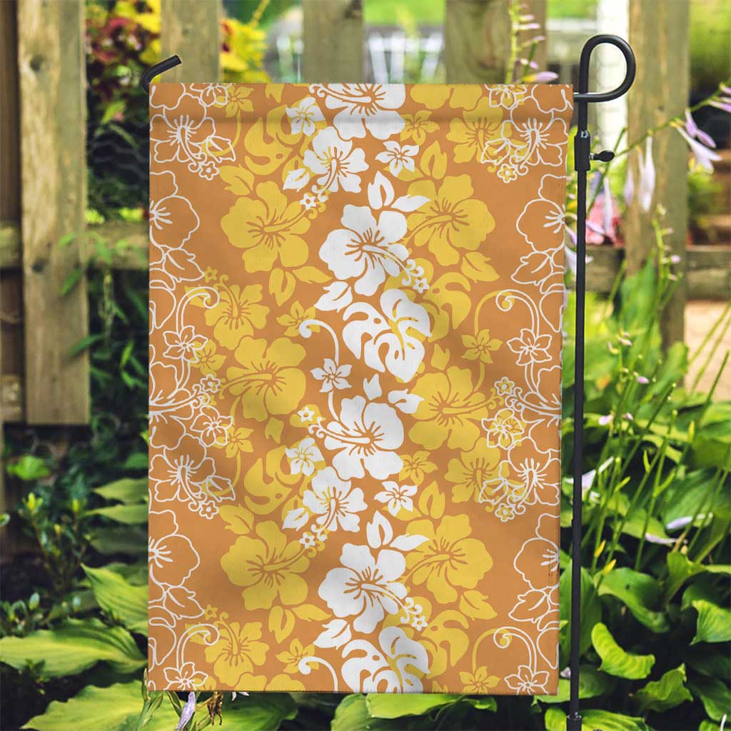 Hawaiian Lei Day Garden Flag Gold Hibiscus Flowers Lei Art