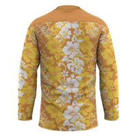 Hawaiian Lei Day Hockey Jersey Gold Hibiscus Flowers Lei Art - Polynesian Pride