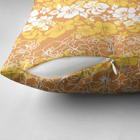 Hawaiian Lei Day Pillow Cover Gold Hibiscus Flowers Lei Art - Polynesian Pride