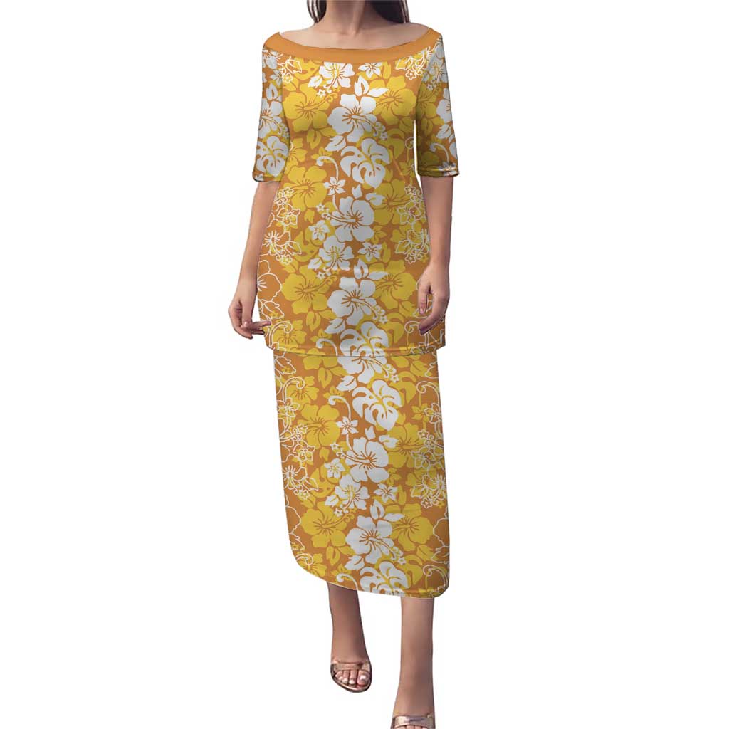 Hawaiian Lei Day Puletasi Gold Hibiscus Flowers Lei Art