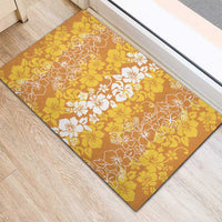 Hawaiian Lei Day Rubber Doormat Gold Hibiscus Flowers Lei Art LT9 - Polynesian Pride
